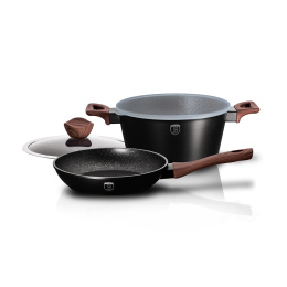 Garnek 4L w zestawie z patelnią 24cm + pokrywki Berlinger Haus BH-6782