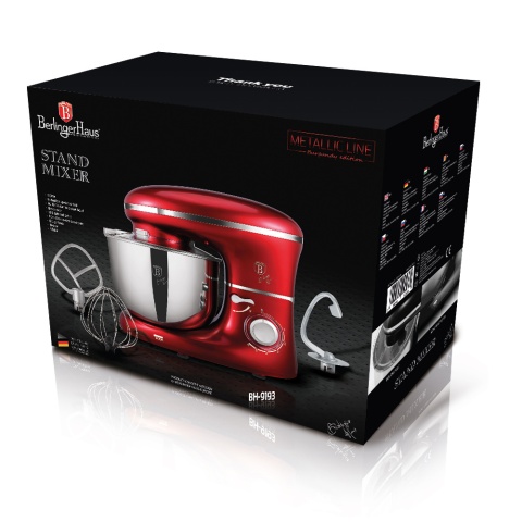 Robot kuchenny planetarny 1300W pojemność 6L BerlingerHaus Burgundy BH-9193 Robot kuchenny planetarny 1300W pojemność 6L BerlingerHaus Burgundy BH-9193