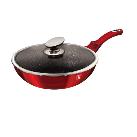 Patelnia Wok 28 cm marmurowa Berlinger Haus BH-1265 Czerwona Patelnia Wok 28 cm marmurowa Berlinger Haus BH-1265 Czerwona
