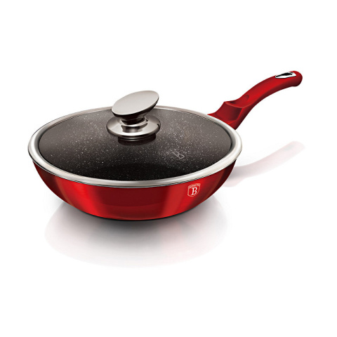 Patelnia Wok 28 cm marmurowa Berlinger Haus BH-1265 Czerwona Patelnia Wok 28 cm marmurowa Berlinger Haus BH-1265 Czerwona