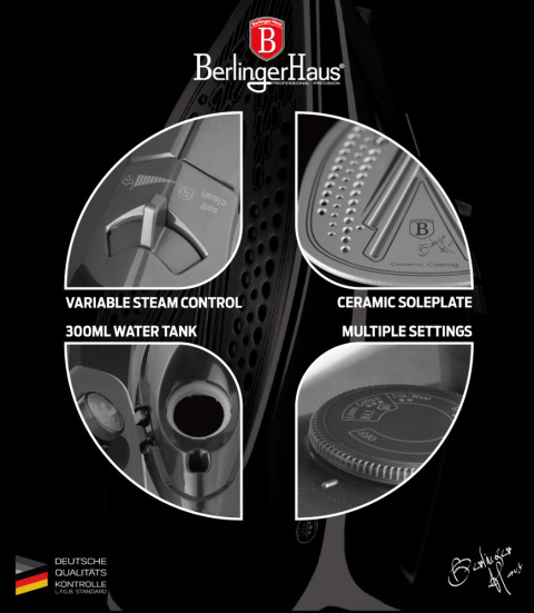 Żelazko 2200W Berlinger Haus BH-9412 Black Silver Żelazko 2200W Berlinger Haus BH-9412 Black Silver