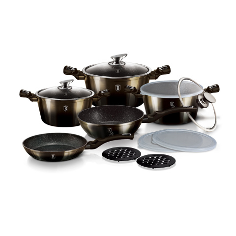 Zestaw 13 el. garnki i patelnie Berlinger Haus BH-6615 Shiny Black Zestaw 13 el. garnki i patelnie Berlinger Haus BH-6615 Shiny Black