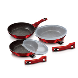Zestaw 3 patelni z odpinanym uchwytem BerlingerHaus BH-7053 Burgundy