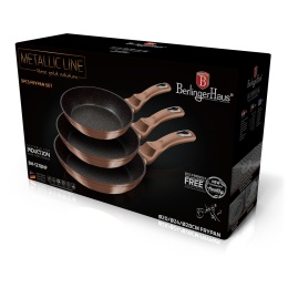 Zestaw 3 patelni z powłoką marmurową BerlingerHaus BH-1278 Rose Gold
