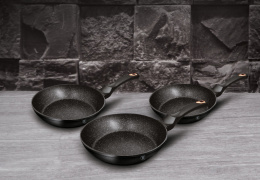 Zestaw 3 patelni z powłoką marmurową BerlingerHaus BH-6158 Black Rose