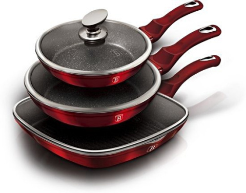 Zestaw 3 patelni z pokrywkami Berlinger Haus BH-6189