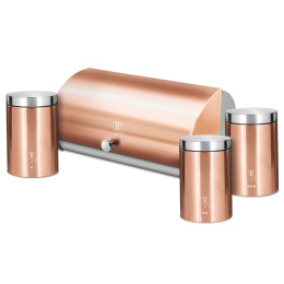 Zestaw 3 pojemników i chlebak Rose Gold BerlingerHaus BH-6730