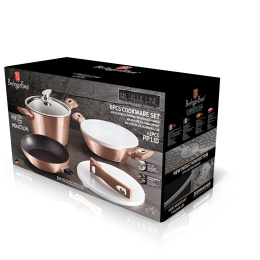 Zestaw garnków 6 elementowy z powłoką marmurową BerlingerHaus Rose Gold BH-7051
