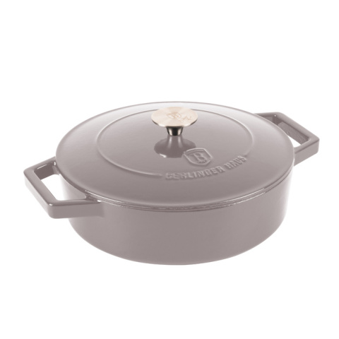 Płytki garnek żeliwny 26cm BerlingerHaus Taupe BH-6527 Płytki garnek żeliwny 26cm BerlingerHaus Taupe BH-6527