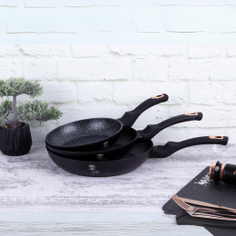 Zestaw 3 patelni z powłoką marmurową BerlingerHaus BH-6158 Black Rose