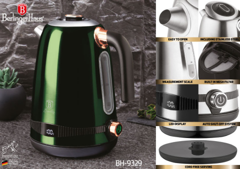 Czajnik elektryczny z termostatem 1.7 L Berlinger Haus BH-9329 Emerald Czajnik elektryczny z termostatem 1.7 L Berlinger Haus BH-9329 Emerald