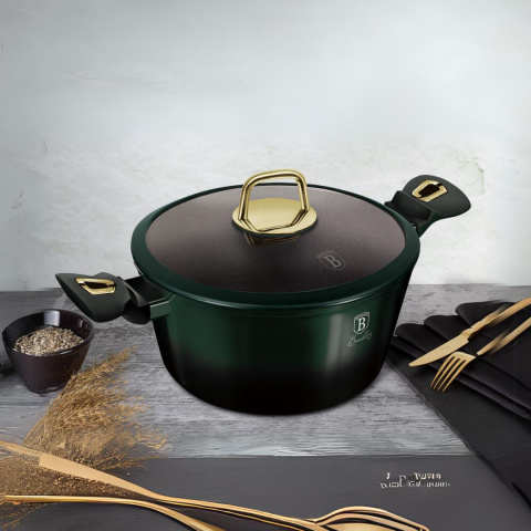 Garnek 4L z pokrywką 24cm Berlinger Haus BH-6058 Zielony Garnek 4L z pokrywką 24cm Berlinger Haus BH-6058 Zielony