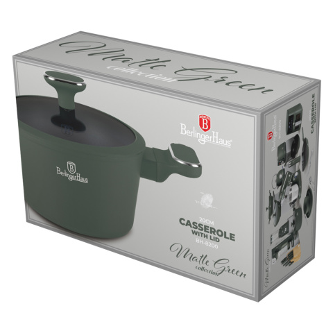 Garnek z pokrywką 20 cm Matte Green Collection BerlingerHaus BH-8200 Garnek z pokrywką 20 cm Matte Green Collection BerlingerHaus BH-8200