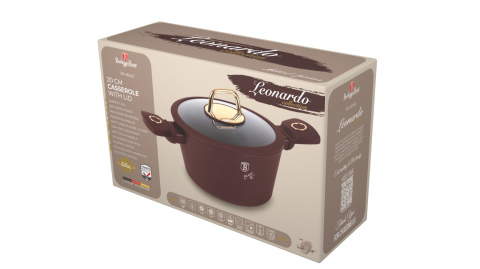Garnek z pokrywką 20cm BerlingerHaus Leonardo BH-8040 Garnek z pokrywką 20cm BerlingerHaus Leonardo BH-8040