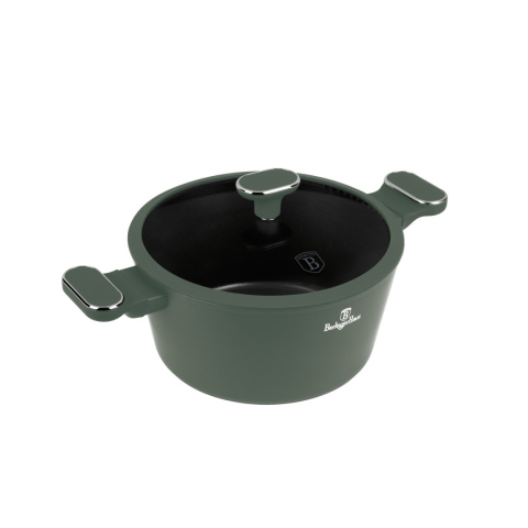 Garnek z pokrywką 24 cm z Kolekcji Matte Green BerlingerHaus BH-8201 Garnek z pokrywką 24 cm z Kolekcji Matte Green BerlingerHaus BH-8201