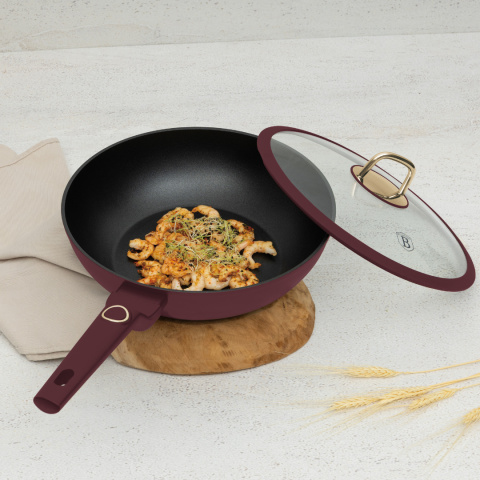 Patelnia wok z pokrywką 28cm BerlingerHaus Leonartdo BH-8034 Patelnia wok z pokrywką 28cm BerlingerHaus Leonartdo BH-8034