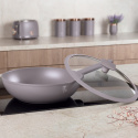 Patelnia wok z pokrywką 28cm BerlingerHaus Taupe BH-8094