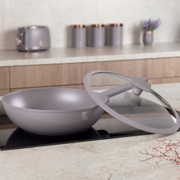 Patelnia wok z pokrywką 28cm BerlingerHaus Taupe BH-8094