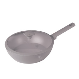 Patelnia wok z pokrywką 28cm BerlingerHaus Taupe BH-8094