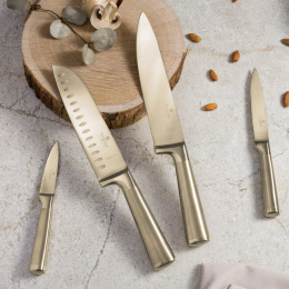 Noże kuchenne | Zestaw 4 złotych noży BerlingerHaus Leonardo Collection BH-2976