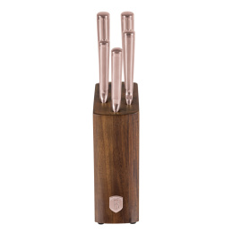 Zestaw 5 noży w w drewnianym bloku Taupe Collection BH-3126