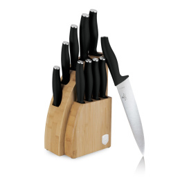 Zestaw 9 noży w stojaku bambusowym BerlingerHaus Matte Black BH-2979