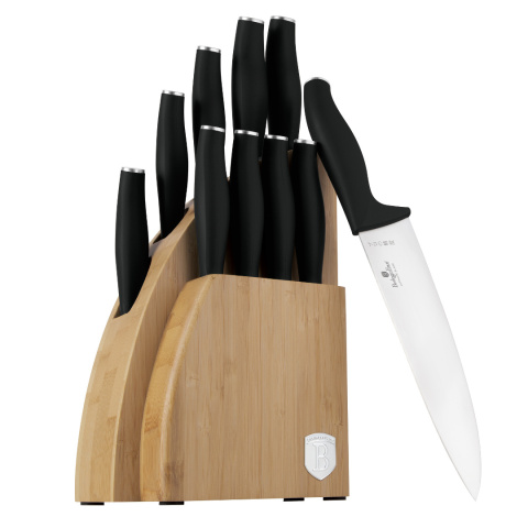 Zestaw 9 noży w stojaku bambusowym BerlingerHaus Matte Black BH-2979 Zestaw 9 noży w stojaku bambusowym BerlingerHaus Matte Black BH-2979