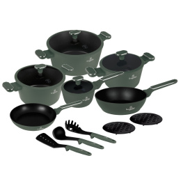 Zestaw garnków i patelni 15 el. BerlingerHause Matte Green BH-8208