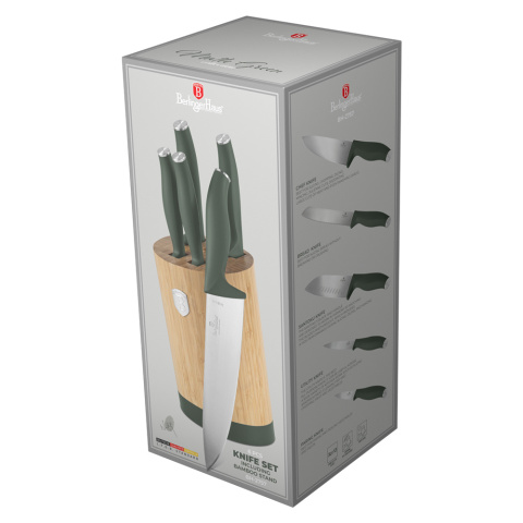 Zestaw noży w bambusowym stojaku 5 el. BerlingerHaus Matte Green Collection BH-2757 Zestaw noży w bambusowym stojaku 5 el. BerlingerHaus Matte Green Collection BH-2757