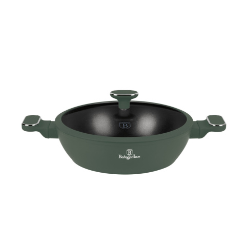 Garnek płytki 3,8 L z pokrywką 28cm Berlinger Haus Matte Green BH-8163 Garnek płytki 3,8 L z pokrywką 28cm Berlinger Haus Matte Green BH-8163