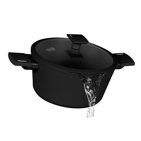 Garnek z pokrywką 24 cm Matte Black Collection BerlingerHaus BH-8188 Garnek z pokrywką 24 cm Matte Black Collection BerlingerHaus BH-8188