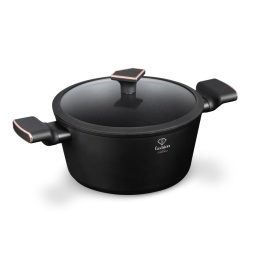 Garnek z pokrywką 24cm Fashion TV FTV-0038 Matte Black- Rose Gold
