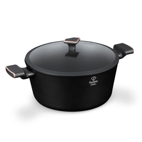 Garnek z pokrywką 30cm Fashion TV FTV-0040 Matte Black- Rose Gold