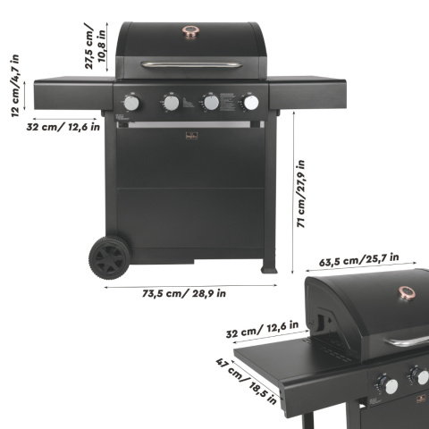 Grill gazowy ogrodowy XXL BerlingerHaus z rusztem żeliwnym BH-8605 Grill gazowy ogrodowy XXL BerlingerHaus z rusztem żeliwnym BH-8605