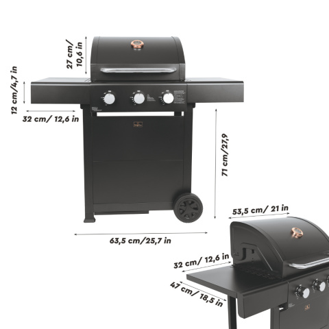Grill gazowy ogrodowy XL BerlingerHaus z rusztem żeliwnym BH-8604 Grill gazowy ogrodowy XL BerlingerHaus z rusztem żeliwnym BH-8604