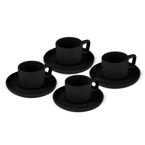 Komplet 4 filiżanek ze spodkami BerlingerHaus BH-10019 Matte Black Komplet 4 filiżanek ze spodkami BerlingerHaus BH-10019 Matte Black