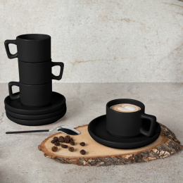Komplet 4 filiżanek ze spodkami BerlingerHaus BH-10019 Matte Black