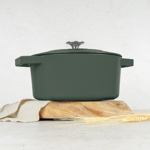 Owalny garnek żeliwny 4,65 L BerlingerHaus Matte Green BH-6545 Owalny garnek żeliwny 4,65 L BerlingerHaus Matte Green BH-6545
