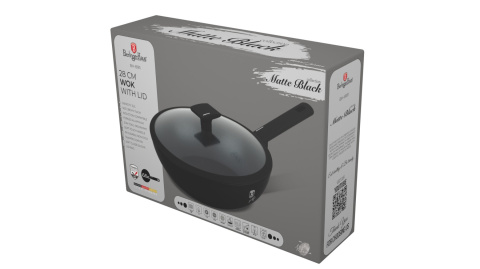 Patelnia wok z pokrywką 28cm BerlingerHaus BH-8181 Matte Black Patelnia wok z pokrywką 28cm BerlingerHaus BH-8181 Matte Black