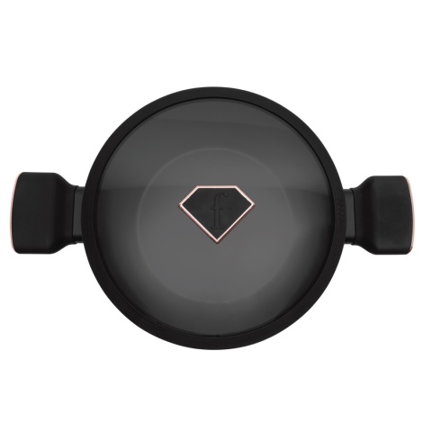 Wok z pokrywką 30 cm Fashion TV FTV-0032 Matte Black-Rose Gold