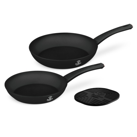 Zestaw 2 patelni + podkładka Fashion TV FTV-0048 Matte Black- Rose Gold