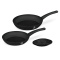 Zestaw 2 patelni + podkładka Fashion TV FTV-0048 Matte Black- Rose Gold