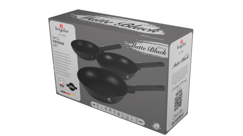 Zestaw 3 patelni BerlingerHaus BH-8195 Matte Black Zestaw 3 patelni BerlingerHaus BH-8195 Matte Black