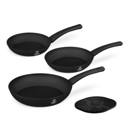 Zestaw 3 patelni + podkładka Fashion TV FTV-0044 Matte Black- Rose Gold