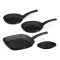 Zestaw 3 patelni + podkładka Fashion TV FTV-0045 Matte Black- Rose Gold