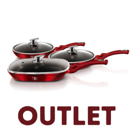 Zestaw 3 patelni z pokrywkami Metallic Line Burgundy BerlingerHaus BH-6189 | OUTLET