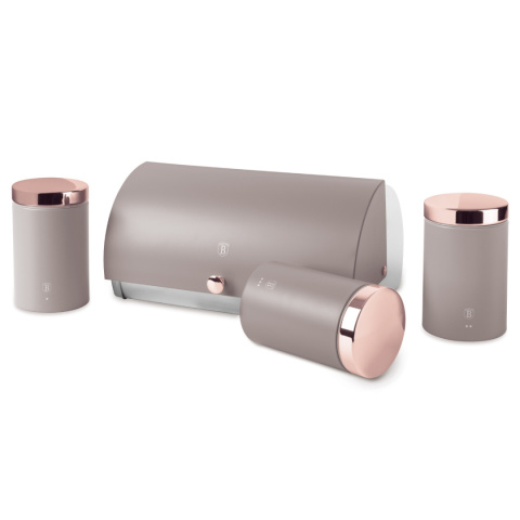 Zestaw 3 pojemników i chlebak BerlingerHaus BH-6834 Taupe Zestaw 3 pojemników i chlebak BerlingerHaus BH-6834 Taupe