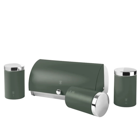 Zestaw 3 pojemników i chlebak BerlingerHaus Matte Green BH-6833 Zestaw 3 pojemników i chlebak BerlingerHaus Matte Green BH-6833