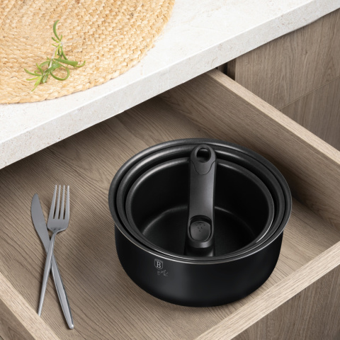 Zestaw garnków 12el. z odpinaną rączką BerlingerHaus Matte Black Collection BH-8248 Zestaw garnków 12el. z odpinaną rączką BerlingerHaus Matte Black Collection BH-8248