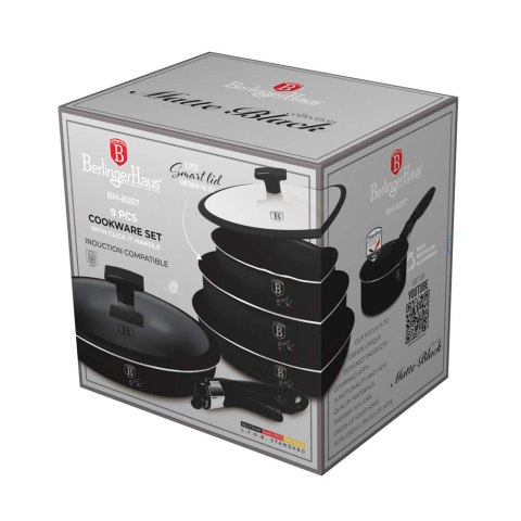 Zestaw garnków 9 el. BerlingerHaus BH-8257 Matte Black Zestaw garnków 9 el. BerlingerHaus BH-8257 Matte Black